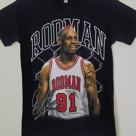 Dennis Rodman #91 Chicago Bulls Championship Era Unisex T-Shirt – Small – 3XL - Picture 2 of 2
